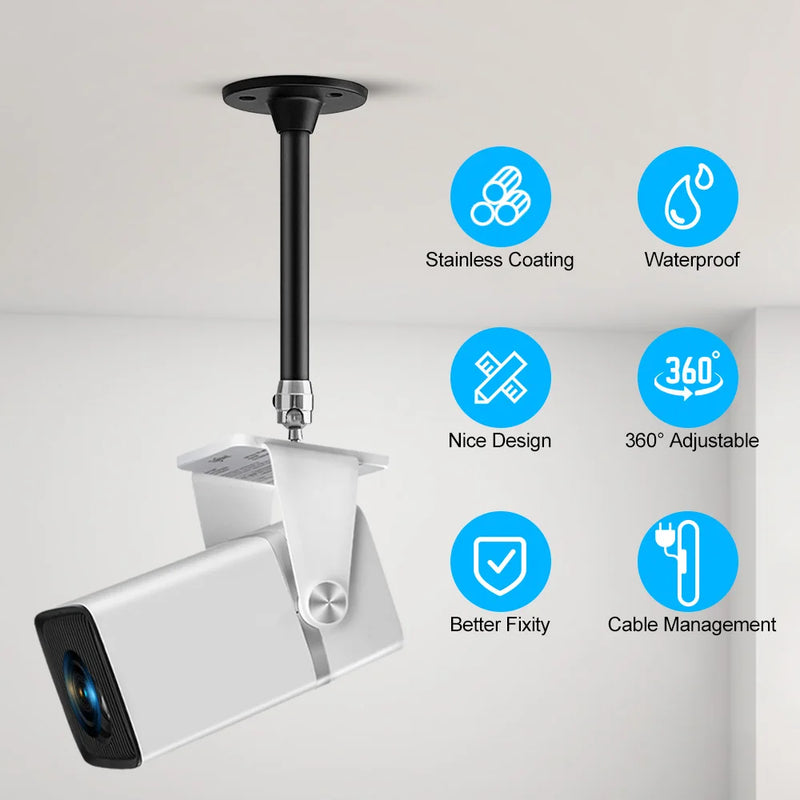 ThundeaL Soporte de proyector de techo de metal para montaje en pared Rosca de 6 mm 21 cm Proyector universal firme Kit de montaje de suspensión de soporte 1/4