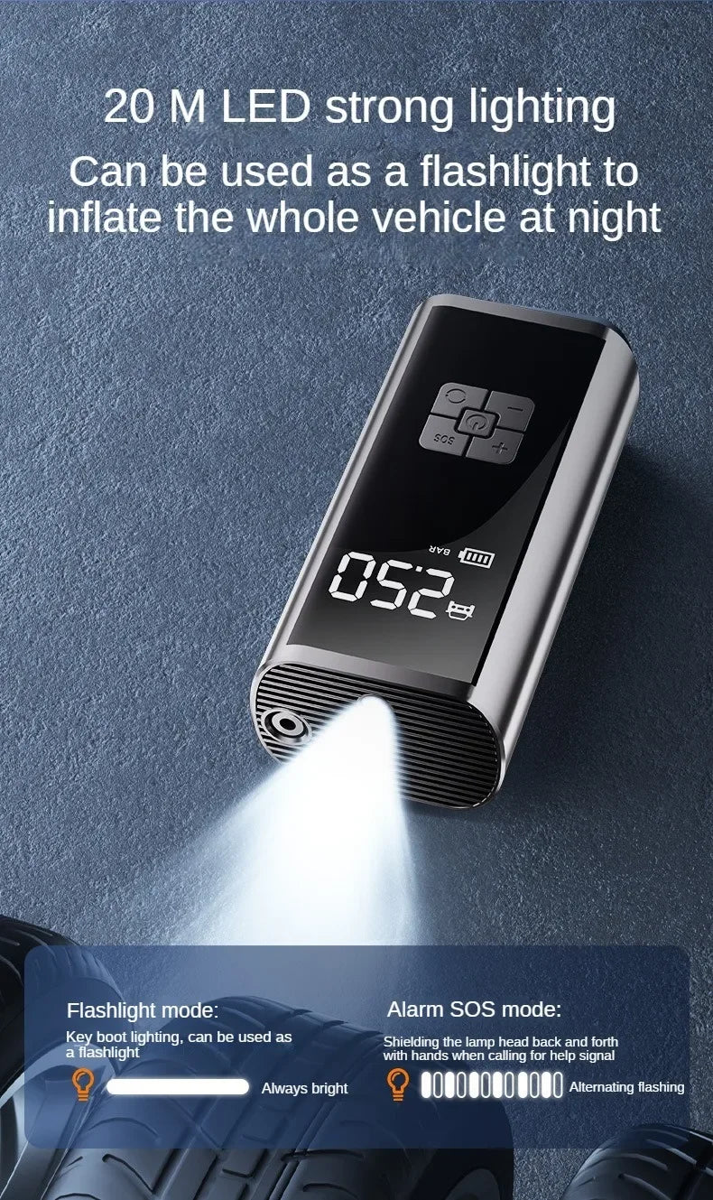 EAFC-bomba de aire inalámbrica para coche, compresor de aire portátil para coche, motocicleta, bicicleta, Inflador de neumáticos eléctrico con pantalla Digital LCD