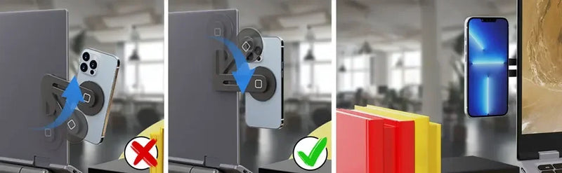 Soporte magnético para teléfono portátil, Monitor de ordenador, teléfono móvil lateral delgado y plegable para iPhone 14 13 12 Series, funda y todos los teléfonos, 2024