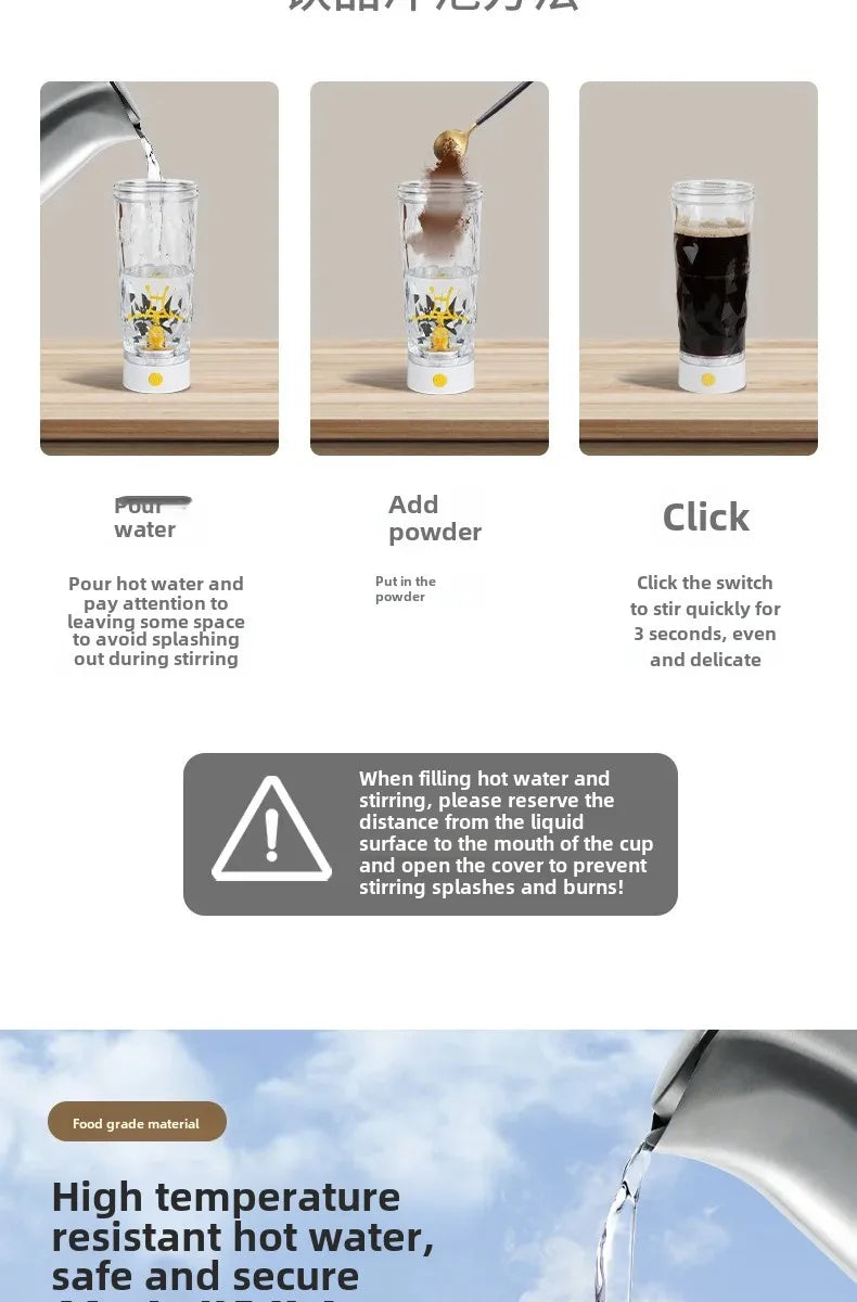 Botella agitadora de proteínas eléctrica de primera calidad, taza mezcladora p