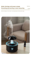Humidificador de aire con forma de paraguas y gotas de agua, creativo, con luz de colores, difusor de aceites esenciales aromáticos y aromaterapia