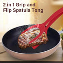 Espátula con agarre 2 en 1, abrazadera para huevos, panqueques, pescado, tostada francesa, tortilla, antiadherente, herramienta de cocina para el hogar
