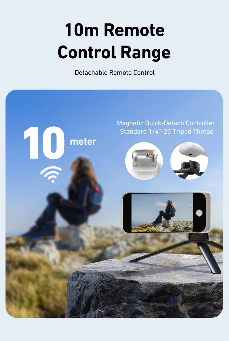 TELESIN-empuñadura magnética para cámara de teléfono, soporte para teléfono, ayuda de disparo, mango de Control remoto para Iphone, HUAWEI, SAMSUNG