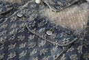 Autumn Winter Washed Embroidered Loose American Style Vintage High-End Design Denim Jacket Men's Casual Outerwear