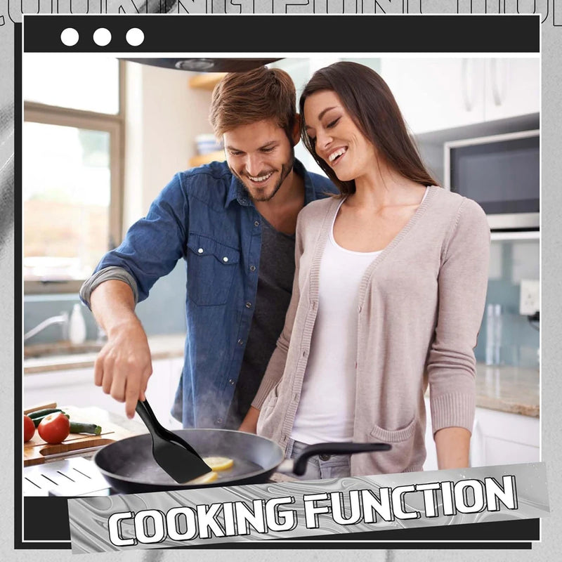 Espátula con agarre 2 en 1, abrazadera para huevos, panqueques, pescado, tostada francesa, tortilla, antiadherente, herramienta de cocina para el hogar