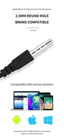 Universal Earphone 3.5mm Jack Wired Headphones With Microphone HiFi Stereo Earbuds Sports Headsets For Xiaomi Samsung Redmi POCO