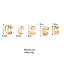 Gold Silver Color Leaves Clip Earrings for Women Creative Simple C Butterfly Ear Cuff Non-Piercing Ear Clips Set Trendy Jewelry