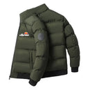 2024 Autumn and winter stand up collar men's fashionable top printed casual sportswear handsome style thick warm zipper jacket