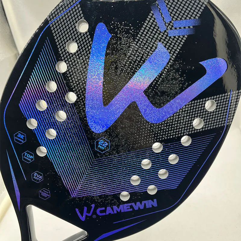 Camewin-raqueta de tenis de playa holográfica 3K, marco de fibra de carbono com