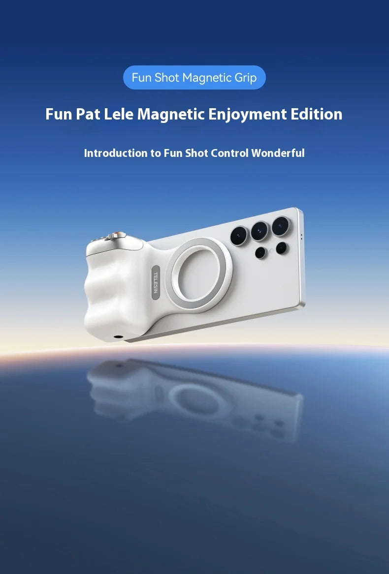 TELESIN-empuñadura magnética para cámara de teléfono, mango remoto con obturador Bluetooth para iPhone 16 15 14 HUAWEI VIVO Vlog Selfie