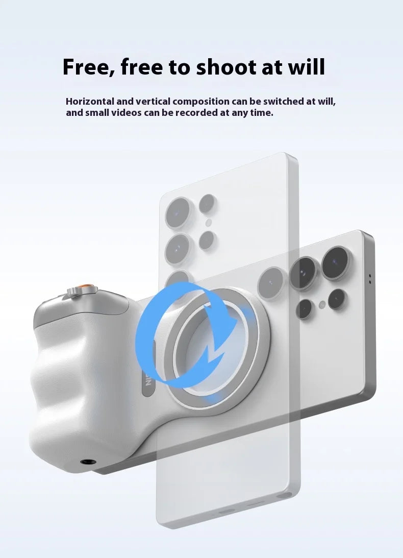 TELESIN-empuñadura magnética para cámara de teléfono, mango remoto con obturador Bluetooth para iPhone 16 15 14 HUAWEI VIVO Vlog Selfie