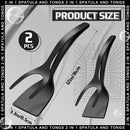 Espátula con agarre 2 en 1, abrazadera para huevos, panqueques, pescado, tostada francesa, tortilla, antiadherente, herramienta de cocina para el hogar