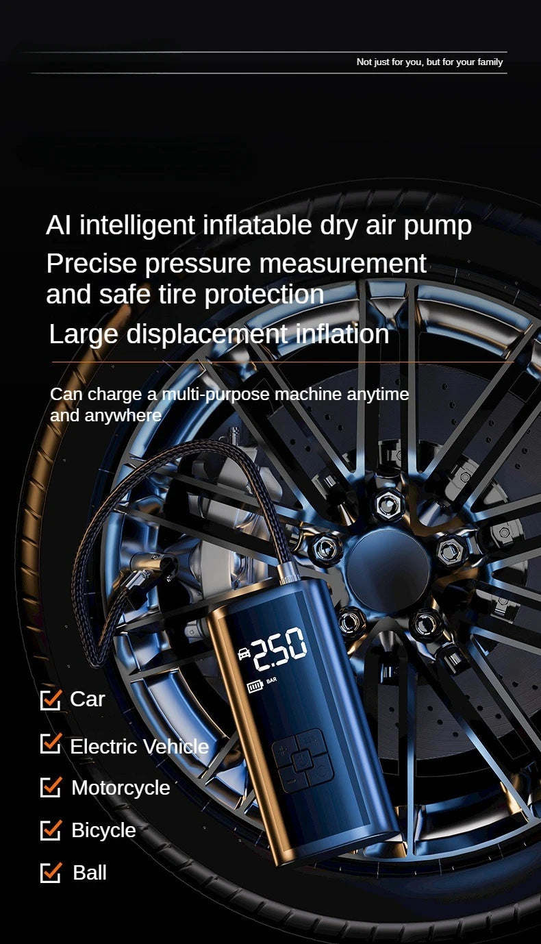 EAFC-bomba de aire inalámbrica para coche, compresor de aire portátil para coche, motocicleta, bicicleta, Inflador de neumáticos eléctrico con pantalla Digital LCD