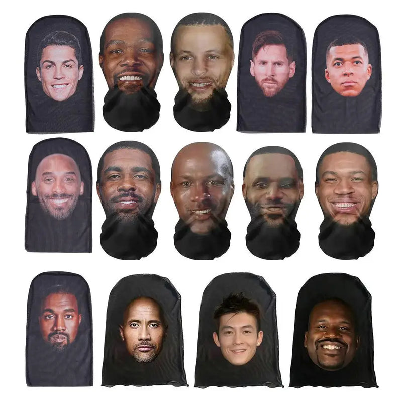 Creative 3D Printed Kanye Mask Elastic Mesh Full Face Mask Cosplay Headwear Novelty Supplies Party Cosplay Props For Men Women