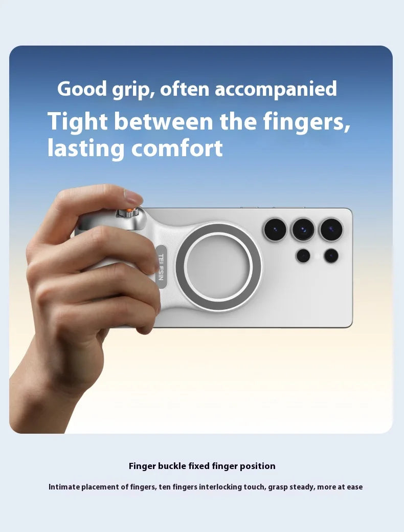 TELESIN-empuñadura magnética para cámara de teléfono, mango remoto con obturador Bluetooth para iPhone 16 15 14 HUAWEI VIVO Vlog Selfie