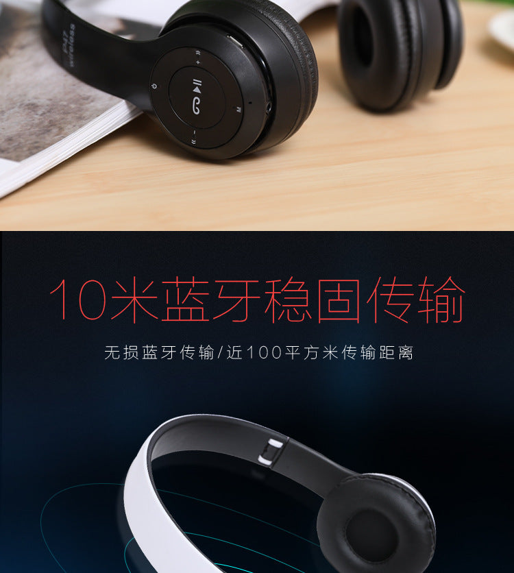Auriculares estéreo P47 5,0 auriculares Bluetooth serie plegable auriculares inalámbricos para juegos deportivos para iPhone XiaoMi