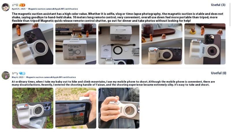 TELESIN-empuñadura magnética para cámara de teléfono, mango remoto con obturador Bluetooth para iPhone 16 15 14 HUAWEI VIVO Vlog Selfie