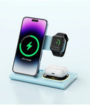 Cargador inalámbrico 3 en 1 para iPhone 15 14 13 12 Samsung S23 S22 Galaxy Watc