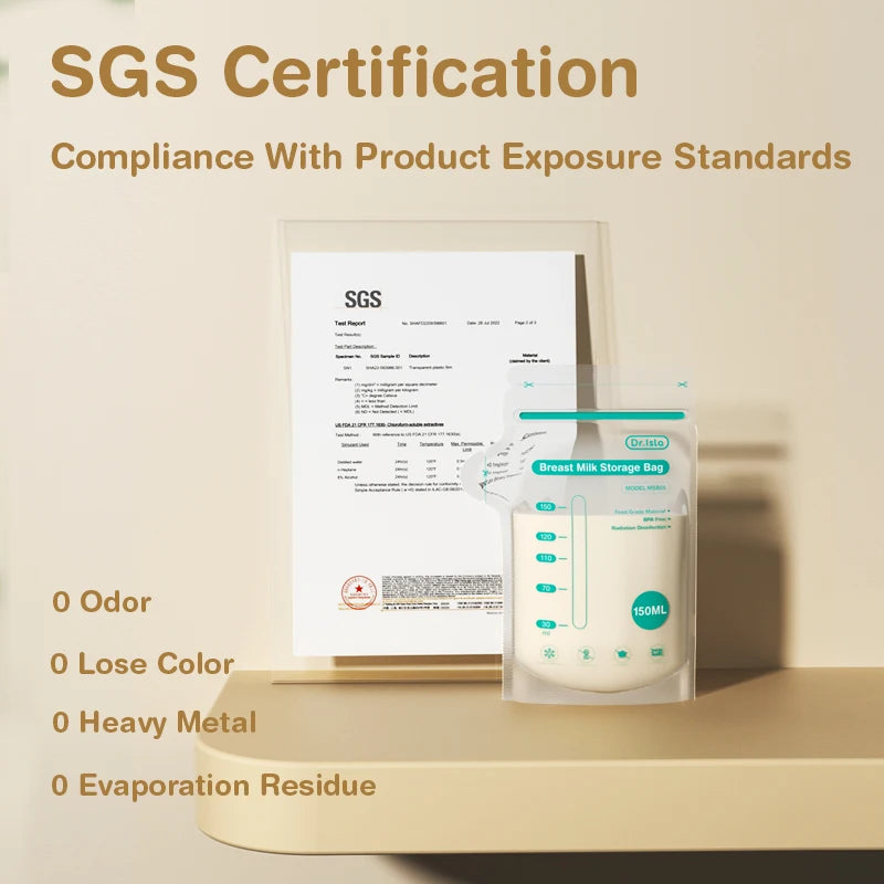 Dr.isla 30Pcs Breast milk storage bag Disposable 150ml capacity frozen milk storage bag BPA Free