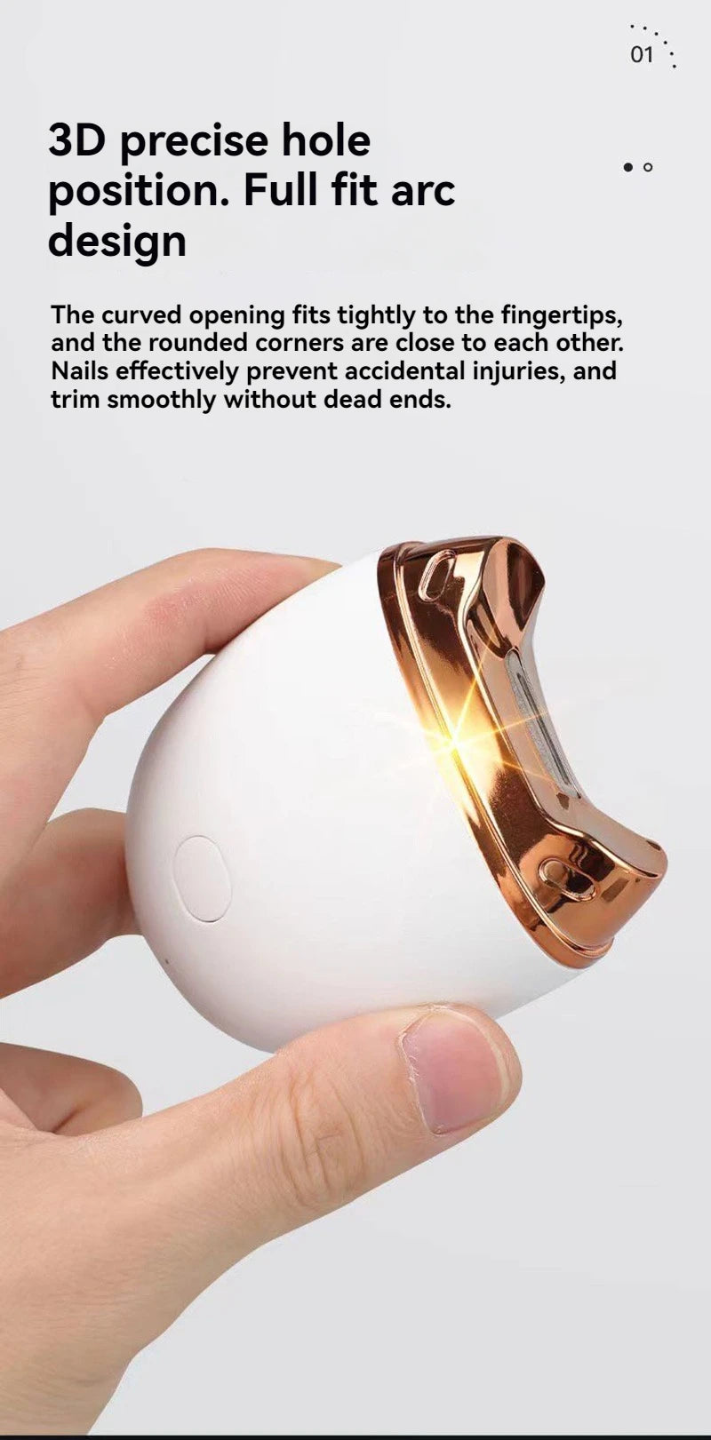 Nuevo patrón, cortaúñas eléctrico completamente automático, amoladora de uñas, corte y pulido antisalpicaduras, cortaúñas disponible para bebés