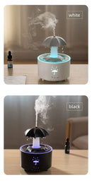Humidificador de aire con forma de paraguas y gotas de agua, creativo, con luz de colores, difusor de aceites esenciales aromáticos y aromaterapia