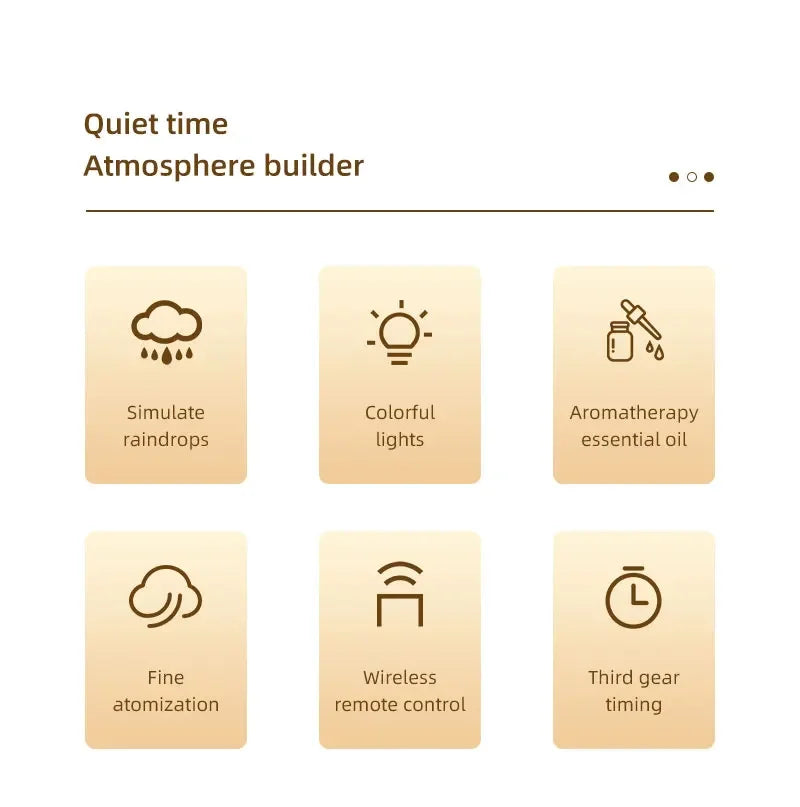 Humidificador de aire con forma de paraguas y gotas de agua, creativo, con luz de colores, difusor de aceites esenciales aromáticos y aromaterapia