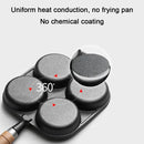 Sartén de 4 agujeros com manga de madeira, antiaderente, para desayuno, hamburguesa, huevo, panqueque, utensílios de cozinha, sartén para panquecas para estufa de Gás, Cocina de Indução