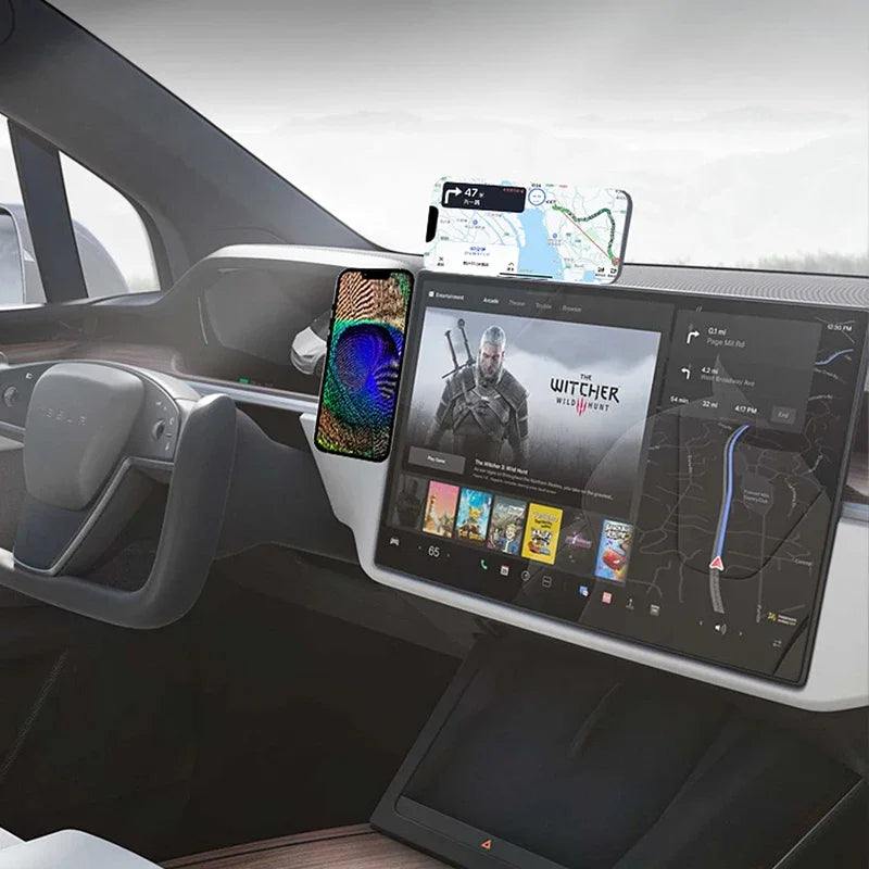 Soporte magnético para teléfono portátil, Monitor de ordenador, teléfono móvil lateral delgado y plegable para iPhone 14 13 12 Series, funda y todos los teléfonos, 2024