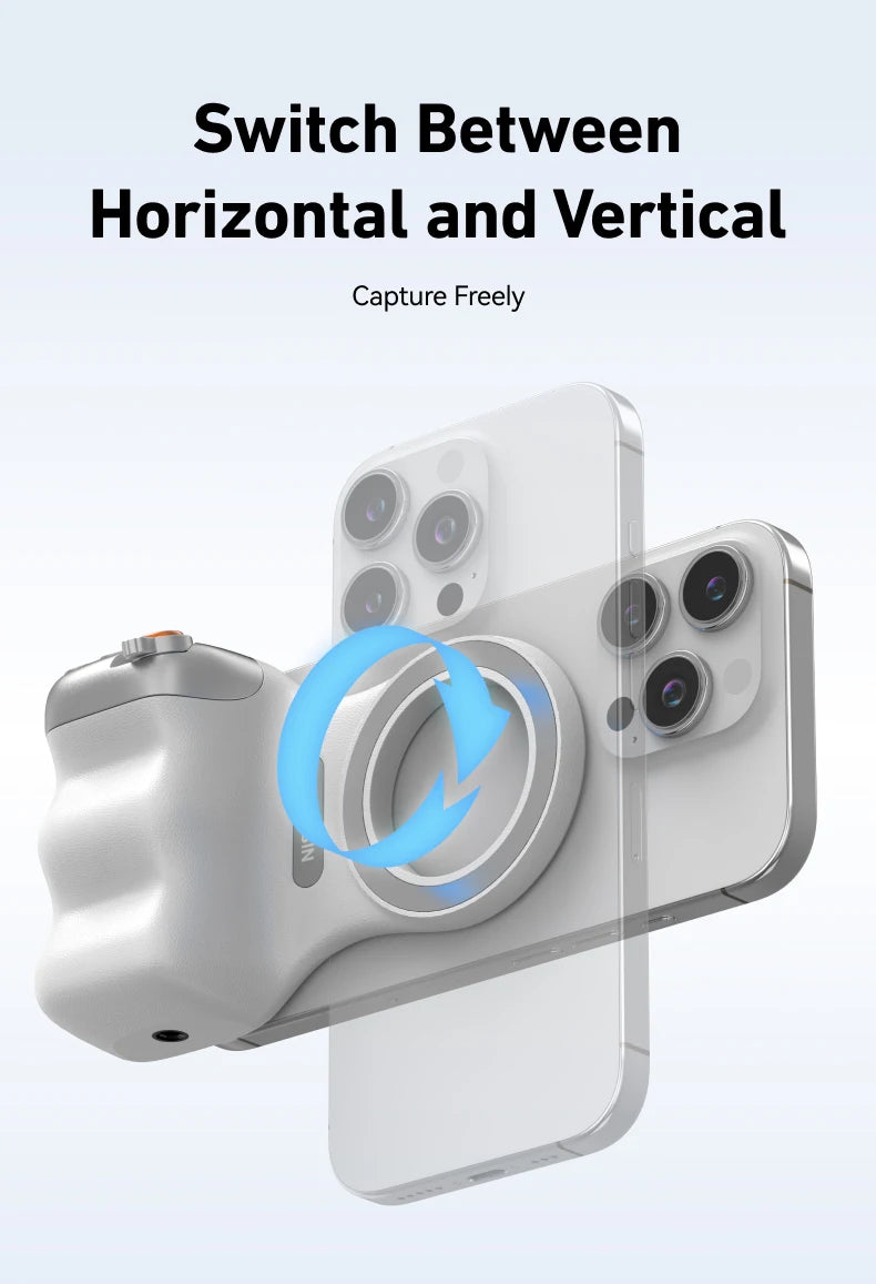 TELESIN-empuñadura magnética para cámara de teléfono, soporte para teléfono, ayuda de disparo, mango de Control remoto para Iphone, HUAWEI, SAMSUNG
