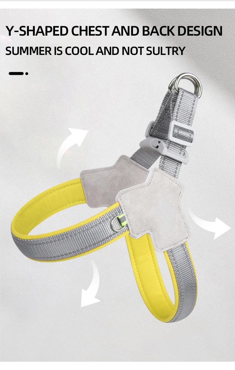 Arnés reflectante para perros pequeños y medianos, chaleco sin tirones, arnés para cachorros, correa para el pecho, Pug, Chihuahua, Bulldog, suministros