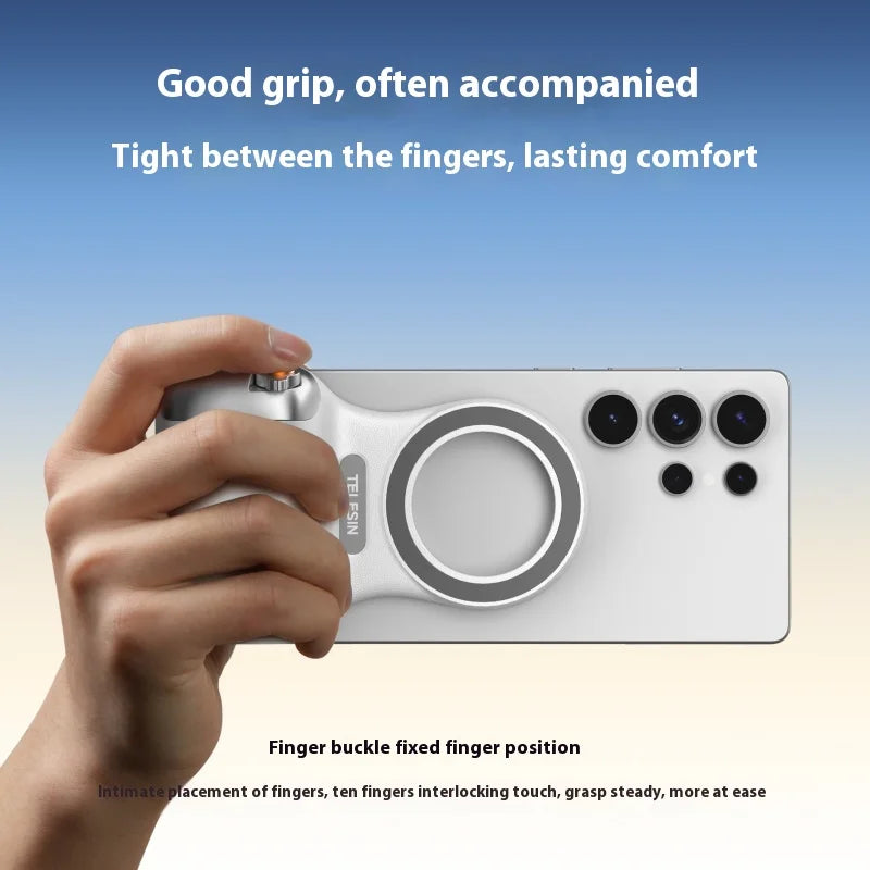 TELESIN-empuñadura magnética para cámara de teléfono, mango remoto con obturador Bluetooth para iPhone 16 15 14 HUAWEI VIVO Vlog Selfie