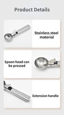 Multifunctional Ice Cream Scoops Stainless Steel Dual-Purpose Scoop Fruit Watermelon Spoon Ball Scoop Household Ice Cream Tools