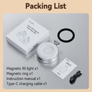 TELESIN Smartphone Luz de relleno magnética Mini Selfie Luz 3 modos Brillo ajustable para Iphone XIAOMI HUAWEI SAMSUNG Teléfono