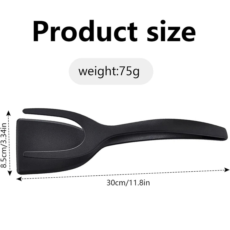 Espátula con agarre 2 en 1, abrazadera para huevos, panqueques, pescado, tostada francesa, tortilla, antiadherente, herramienta de cocina para el hogar