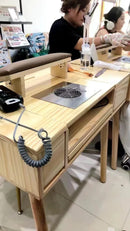Japanese Solid Wood Nail Tables Professional Manicure Table Beauty Salon table with drawer Vacuum Cleaner Double Manicure Desk Y
