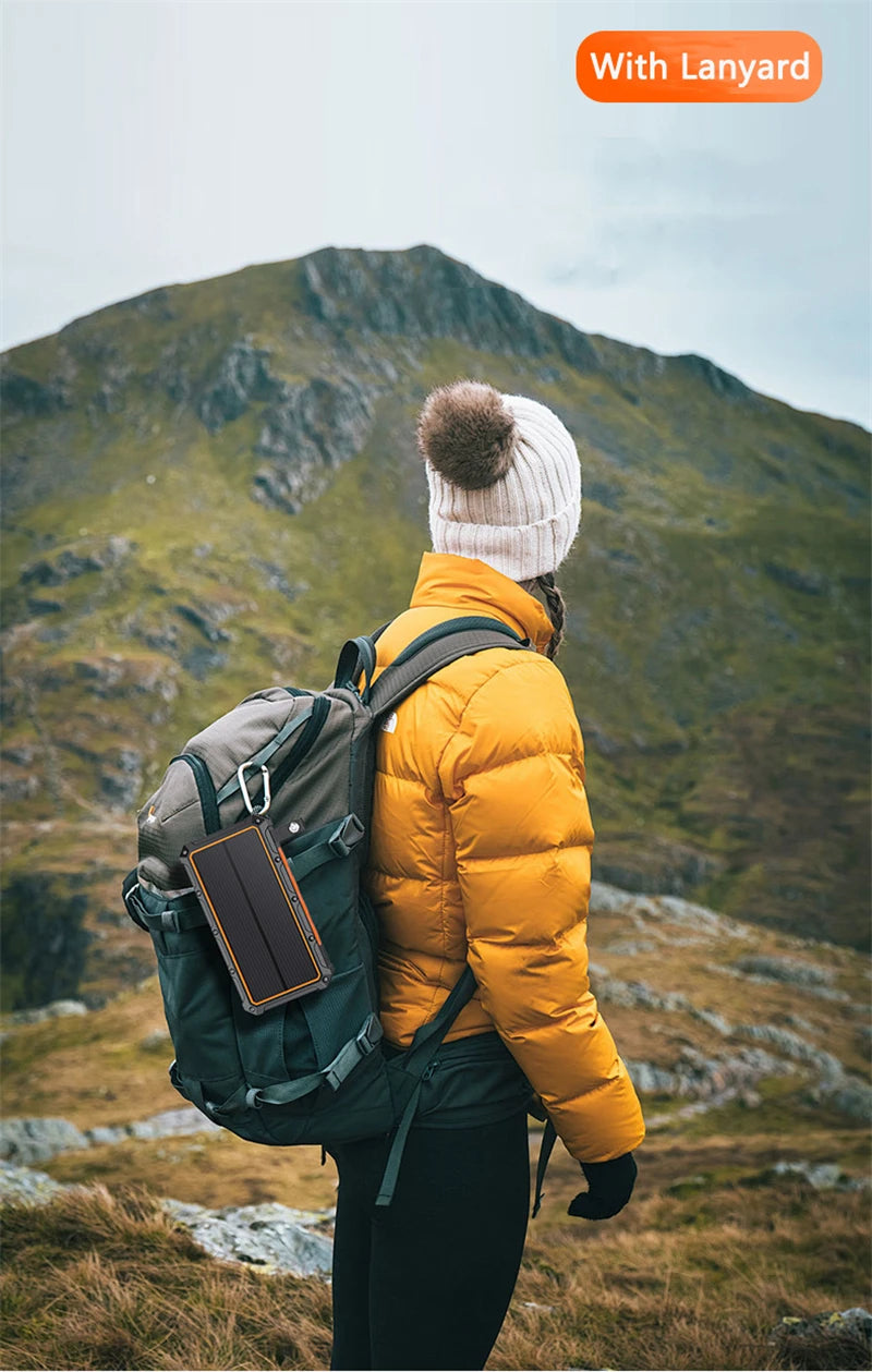 Banco de energía Solar con manivela de mano, 20000mAh, con 4 paneles solares, cargador inalámbrico, Powerbank para iPhone 15, Huawei, Xiaomi, Samsung