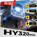 HY320 Mini Portable Projector 4K 1080P Native 1280*720P Android11 WIFI6 BT5.0 Auto Keystone Cinema Data show Beam Projector HDMI