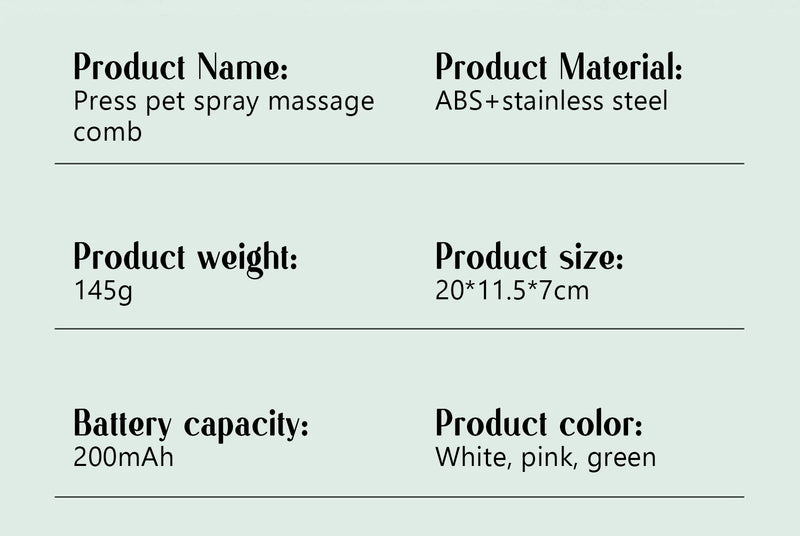 Peine de vapor para perros, cepillo de masaje para mascotas, carga USB, cabeza redonda segura, pulverizador de dientes suaves, peine de depilación Universal para gatos y perros