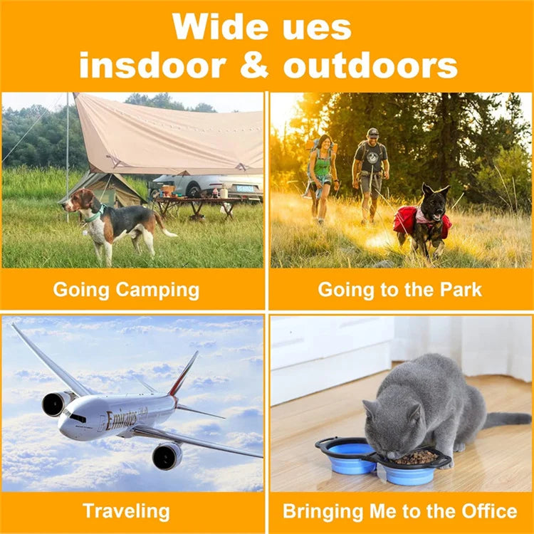 2 em 1 para cães, prato portátil de viagem para água e comida
