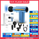 Sejoy Portable Fascia Gun Tissue Massager Mini Lightweight Body Massage with LED Touch Screen 4 Replaceable Massage Heads