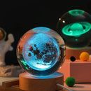 3D Crystal Ball Night Light Lamp Crystal Planet Laser Engraved Solar System Globe Astronomy Gift Birthday Glass Home Decoration