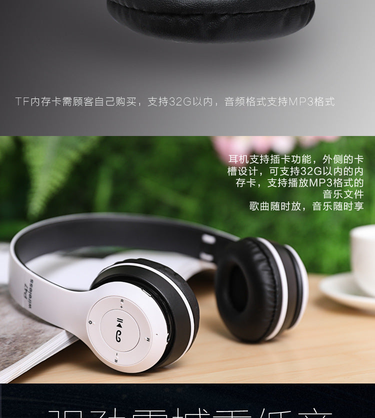 Auriculares estéreo P47 5,0 auriculares Bluetooth serie plegable auriculares inalámbricos para juegos deportivos para iPhone XiaoMi