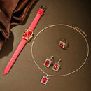 6/5/1PCS Luxury Fashion Square Women's Watches Brand Ladies Quartz Wristwatch Jewelry Set Classic Simple Femme Relogio Feminino