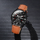 4/2/1pcs Men Sports Watches Set Man Business Quartz Wristwatch Luxury Brown Leather Bracelet Men Casual Clock Watch（no Box）