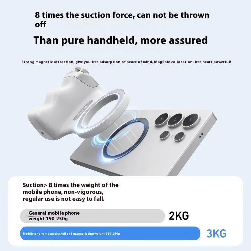 TELESIN-empuñadura magnética para cámara de teléfono, mango remoto con obturador Bluetooth para iPhone 16 15 14 HUAWEI VIVO Vlog Selfie