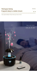 Humidificador de aire con forma de paraguas y gotas de agua, creativo, con luz de colores, difusor de aceites esenciales aromáticos y aromaterapia
