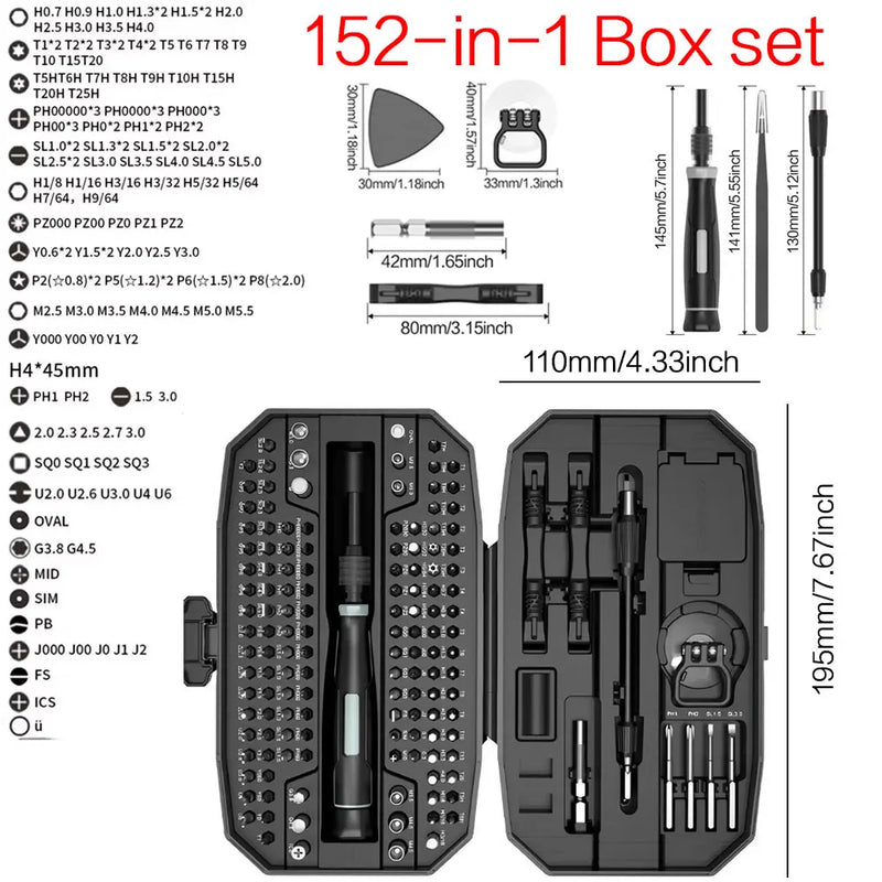 Juego de destornilladores de precisión para ordenador portátil, Kit de reparación profesional 152/25 en 1, T5, T6, Torx