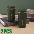 Taza de café de acero inoxidable de 500ml, termo térmico de viaje a prueba de