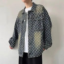 Autumn Winter Washed Embroidered Loose American Style Vintage High-End Design Denim Jacket Men's Casual Outerwear