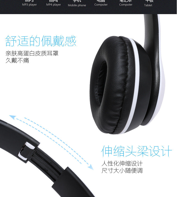 Auriculares estéreo P47 5,0 auriculares Bluetooth serie plegable auriculares inalámbricos para juegos deportivos para iPhone XiaoMi